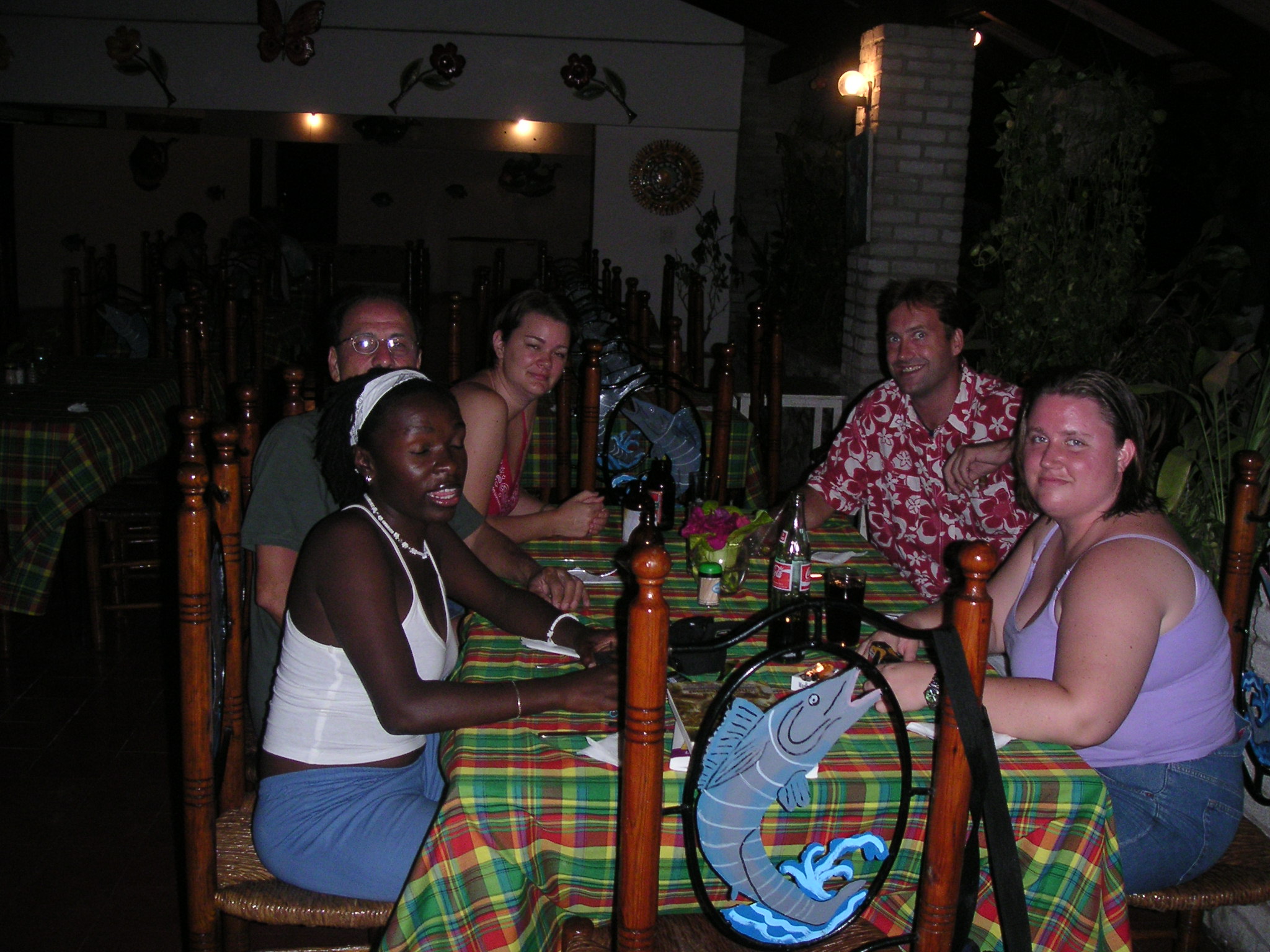 group at dinner at Wahoo Bay Haiti