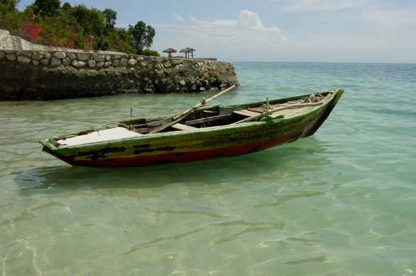 fishing boat Haiti blue water