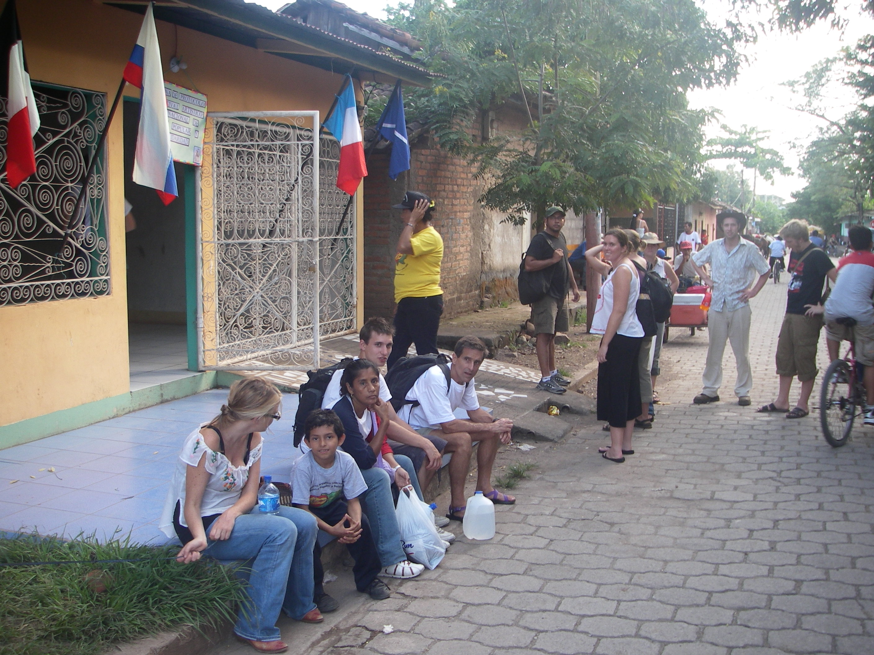 sitting on the street in Achuapa Nicaragua Music Festival