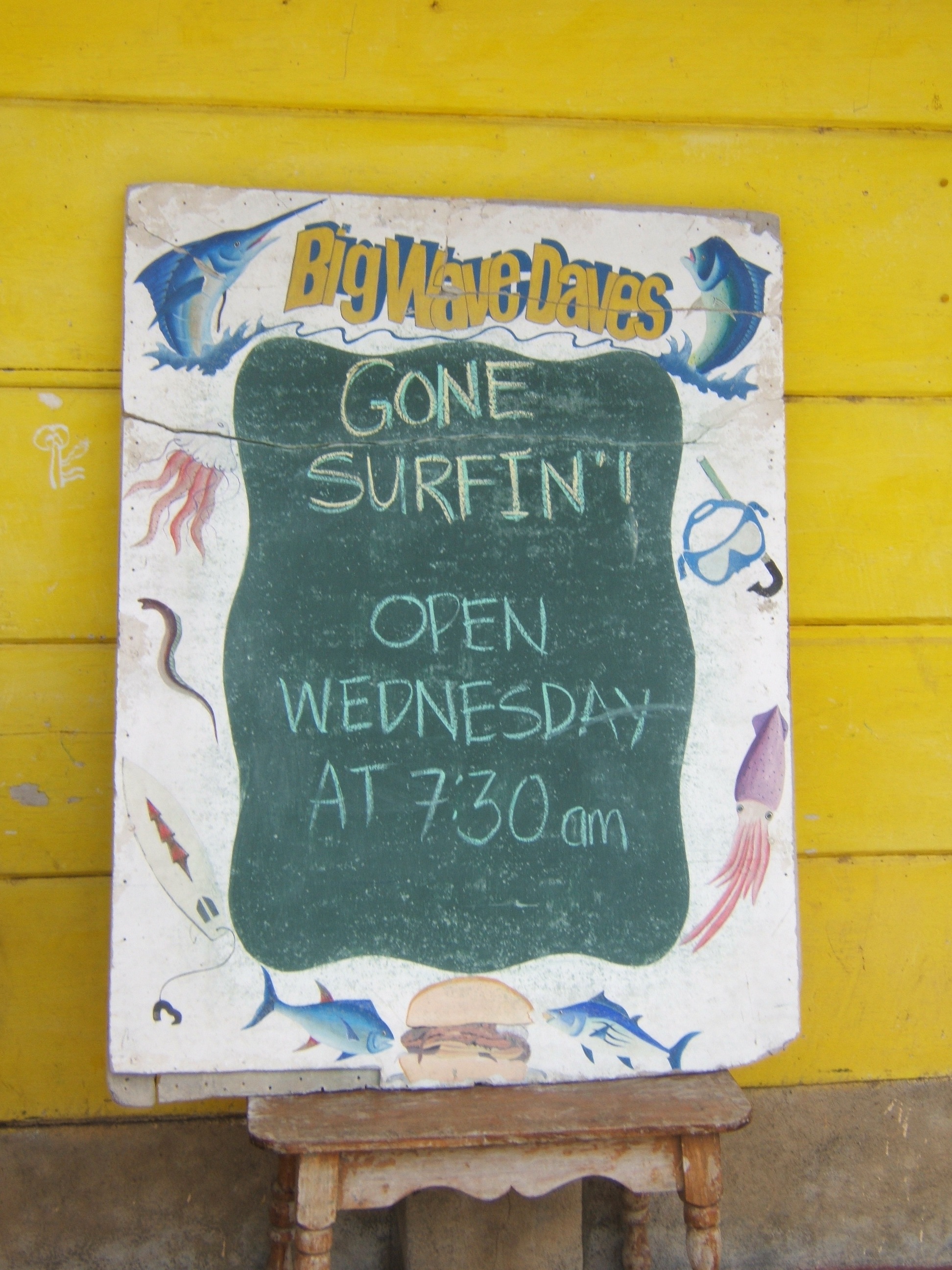 Gone Surfin sign at Nicaragua Big Wave Dave's San Juan del Sur