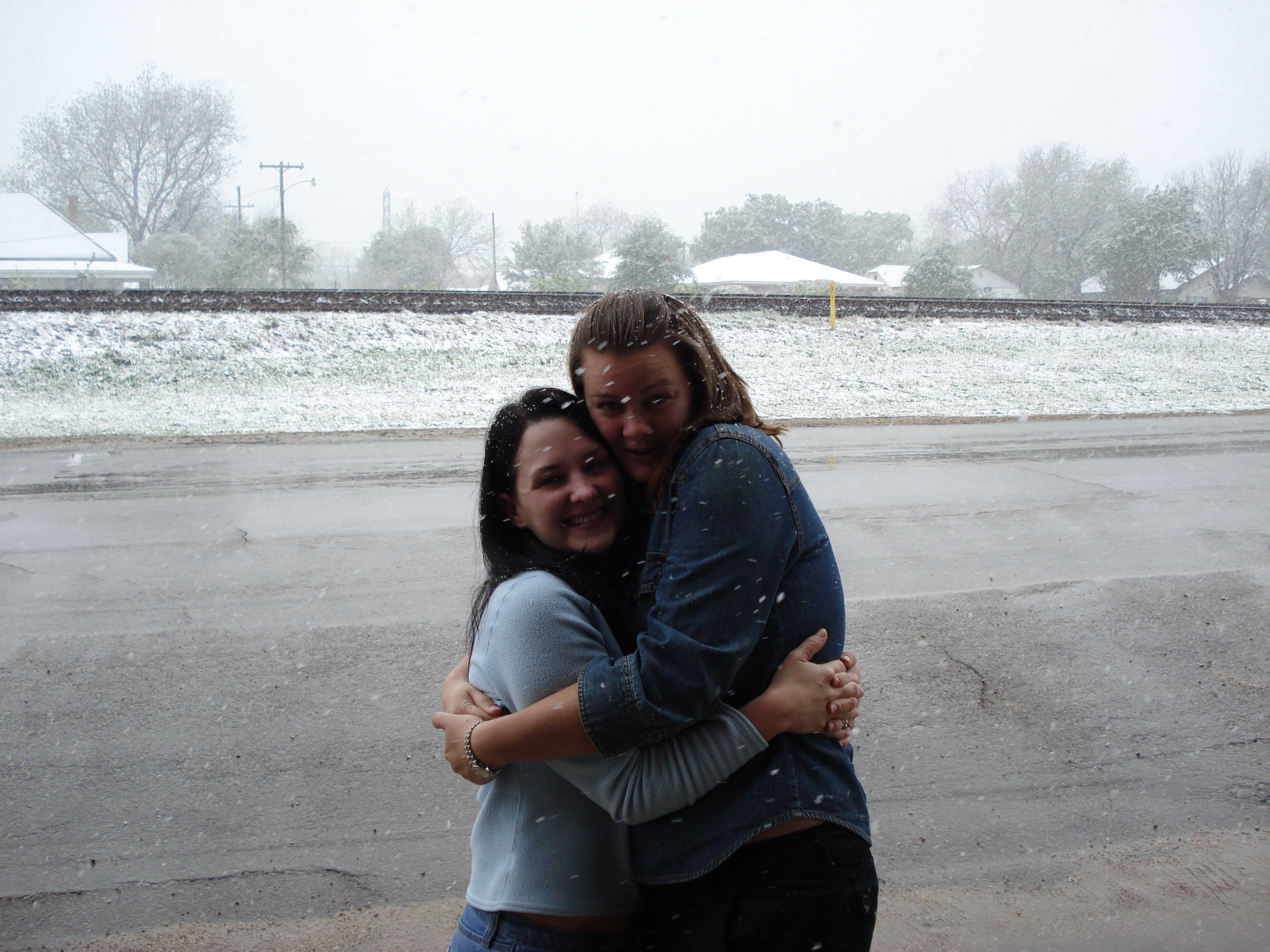 two girls in the snow