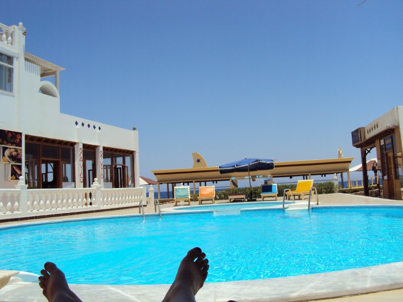 toes and pool of water in Dahab Egypt