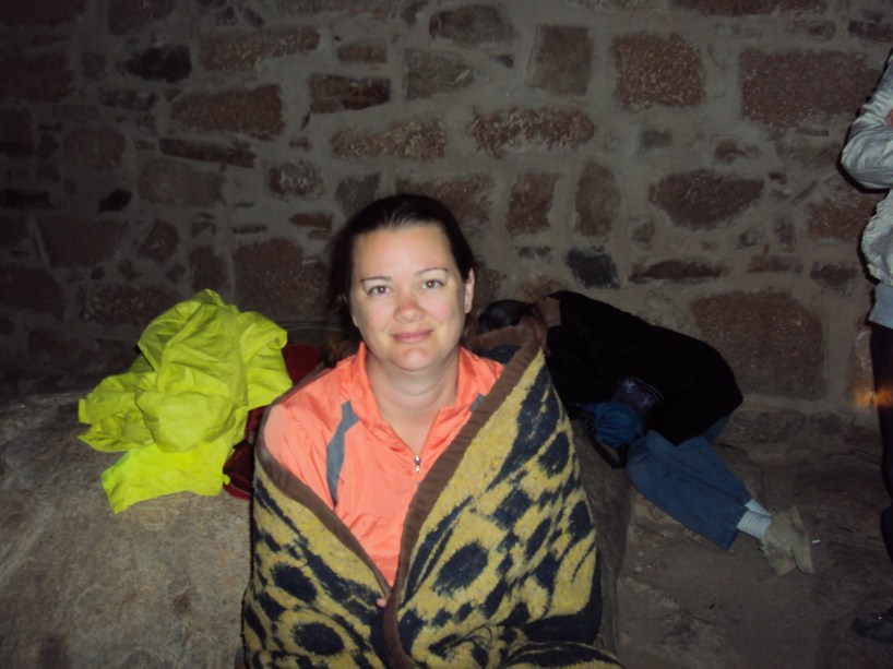 waiting for sunrise at Mt Sinai Egypt sinai peninsula