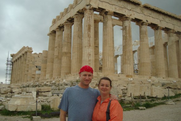 Chris and Deah in Athens, Parhenon
