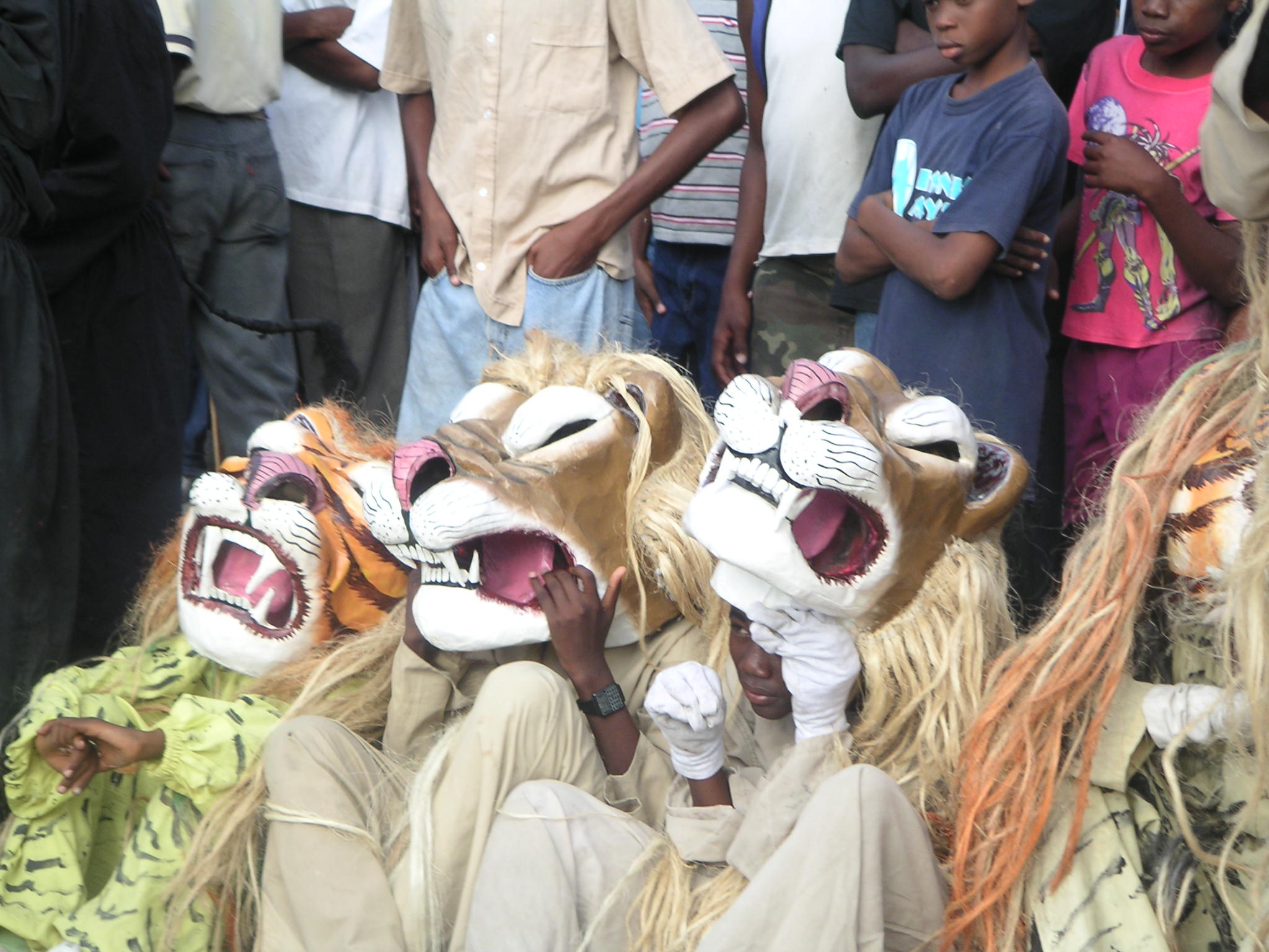 four little boys in tiger costumes jacmel haiti carnival