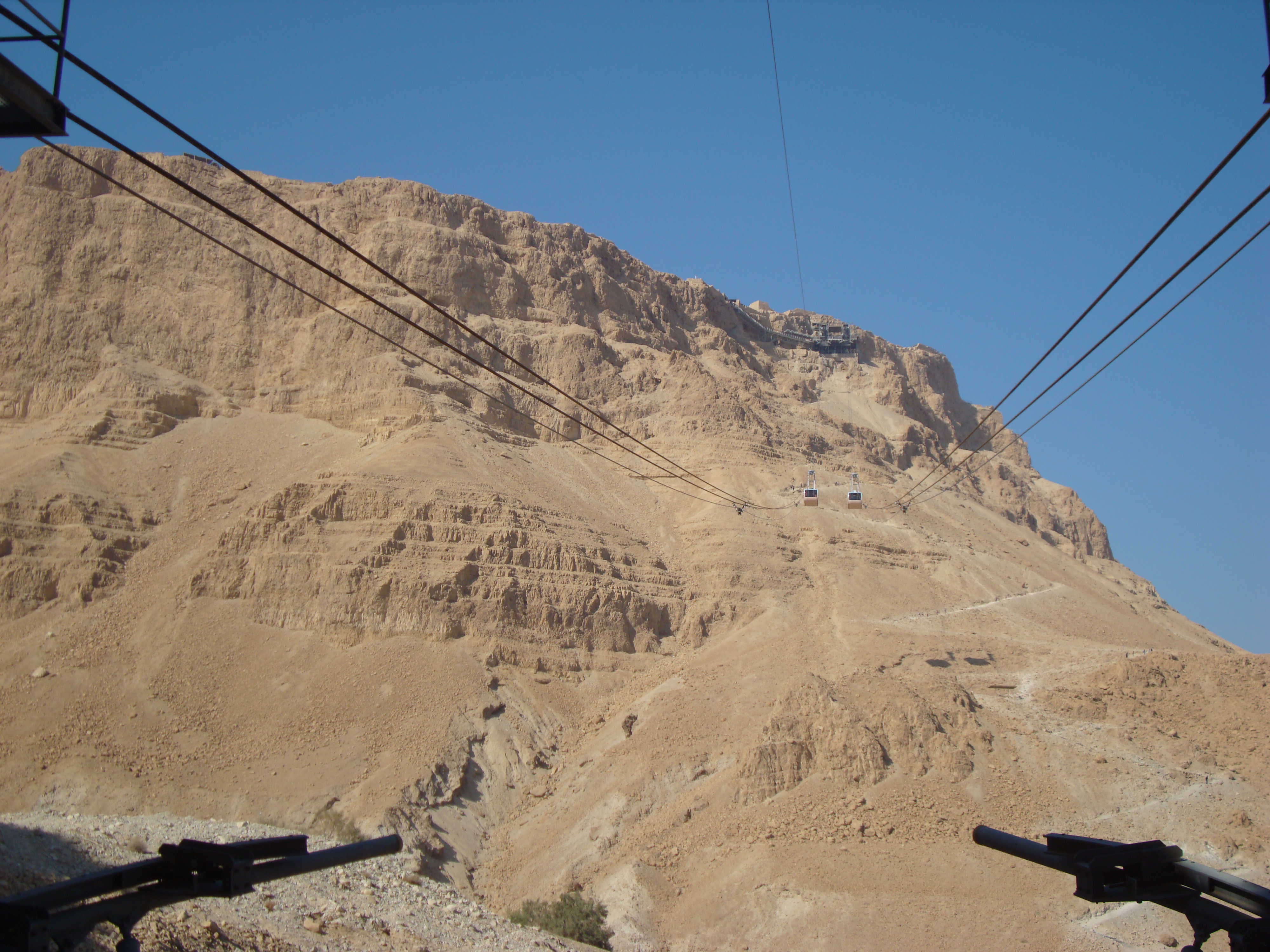 aerial tram to masada mountain top fortress israel