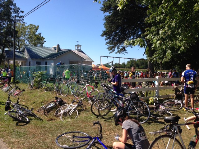 bikers taking a break eastern shore bike ride