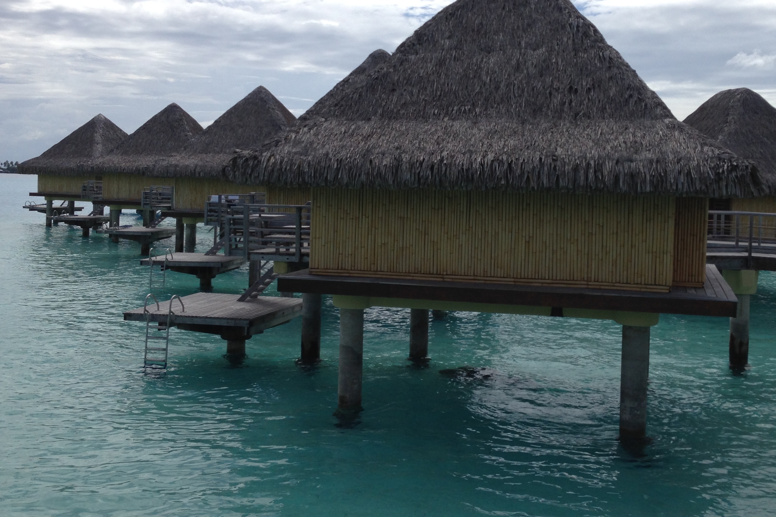 Huts on stilts in Bora Bora