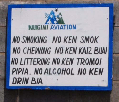 Tok Pisin pidgin talk Papua New Guinea Sign