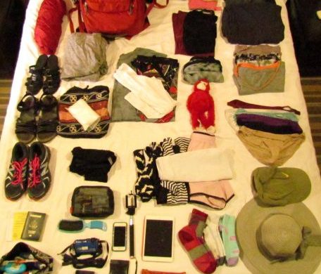 Packing list, what to pack for a year long trip, packing for around the world