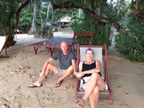 Chris and Deah at Cambodia Koah Tansay Island Stray Bus