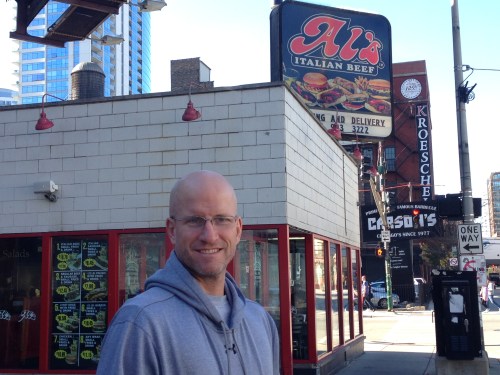 Chris outside of Al's Italian Beef Chicago Illinois