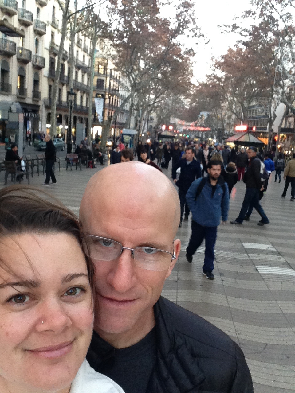 Deah and Chris on Las Ramblas Barcelona Spain