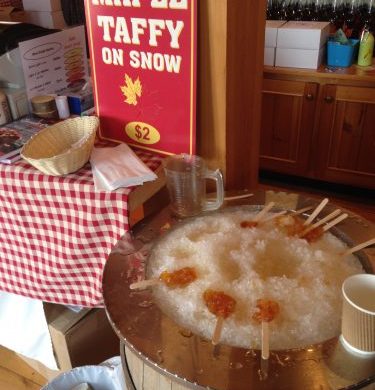 Maple Taffy on Snow Canada