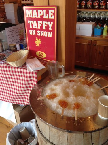 Maple Taffy on Snow Canada