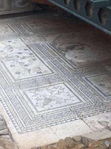 Roman Mosaic Tile floor Camino Santiago