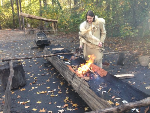 Making a canoe at Jamestown Settlement Virginia