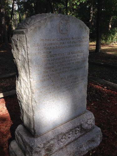 Monument to the lost colonists at Roanoke