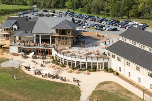 aerial view of Stone Tower Winery Northern Virginia