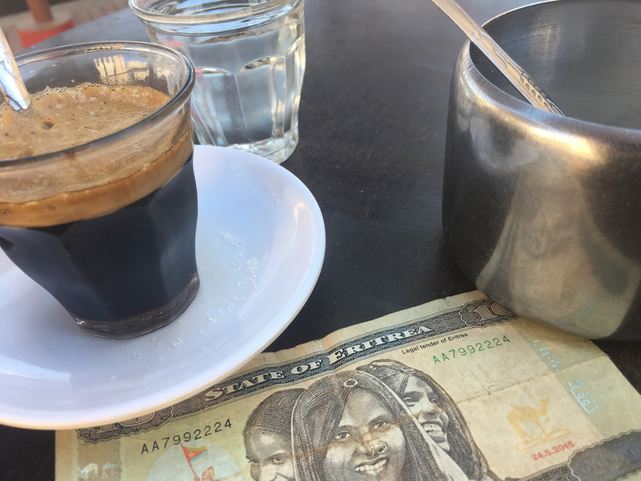 coffee and eritrean money in asmara