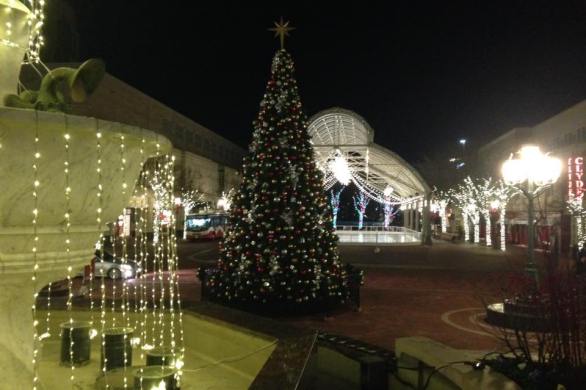 christmas tree at reston town center pavilion virginia