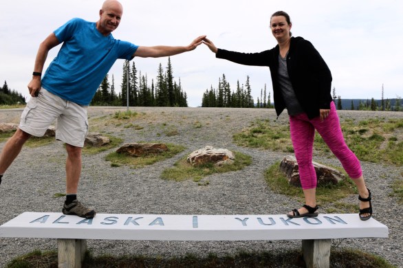 Deah and Chris at the Alaska Yukon border